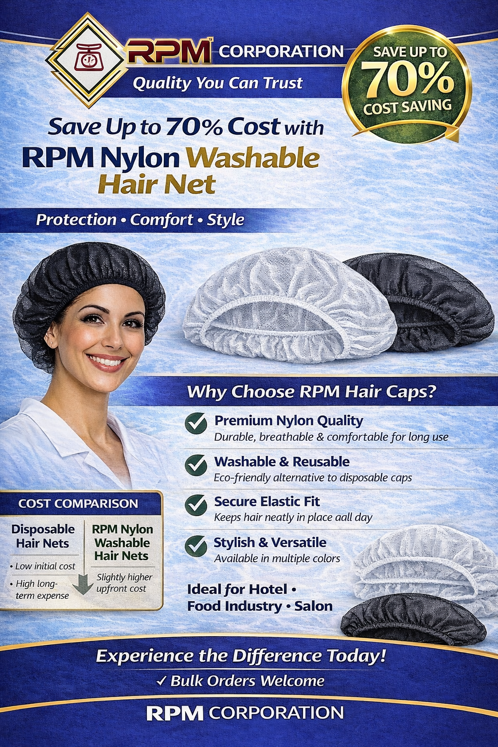 Reusable nylon hair net