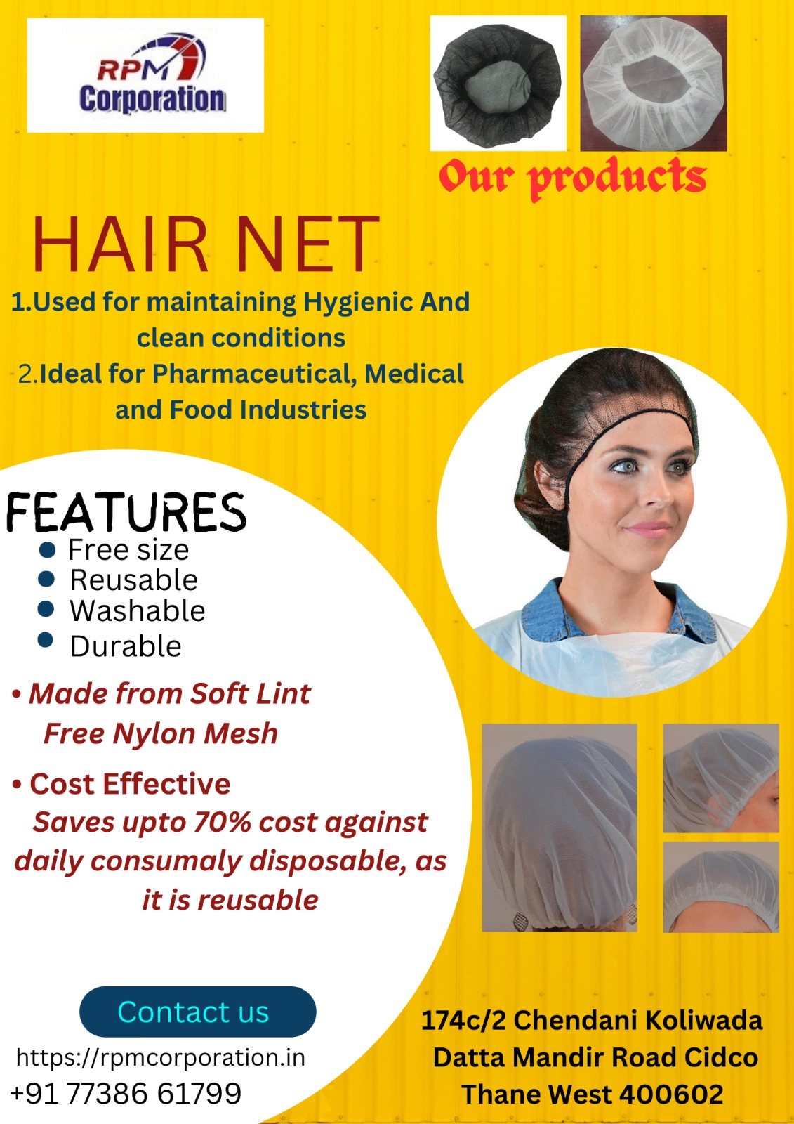 Reusable nylon hair net